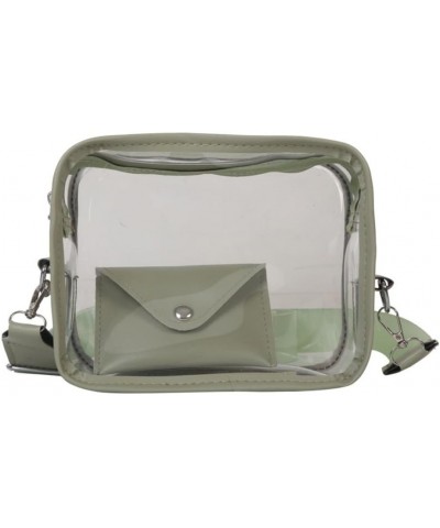 Clear Crossbody Bag With Coin Purse, Trendy PVC Square Bag, Women's Summer Beach Bag Green $11.75 Crossbody Bags