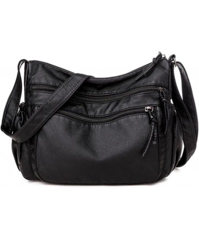 Women's Small Faux Leather Crossbody Bag Casual Shoulder Bag Solid Color Foldable Messenger bag Coin Purse Black $12.71 Shoul...