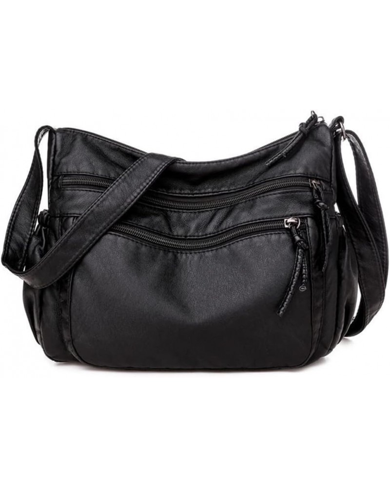 Women's Small Faux Leather Crossbody Bag Casual Shoulder Bag Solid Color Foldable Messenger bag Coin Purse Black $12.71 Shoul...