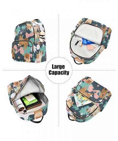 Backpack Purse for Women Cute Chow Dog Palm Leaves, Mini Fashion Backpack Lightweight Casual Daypack Shoulder Bag Travel Back...