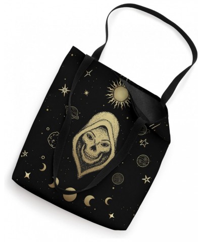 Celestial Dark Academia - Aesthetic Women Skull Moon Phases Tote Bag $11.58 Totes