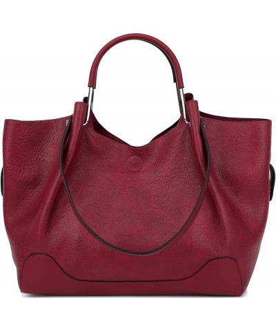 Purses for Women Large Hobo Bags Satchel Handbags for Women Top Handle Shoulder Bag Tote Vegan Leather, H1485 Red E $25.19 Ha...