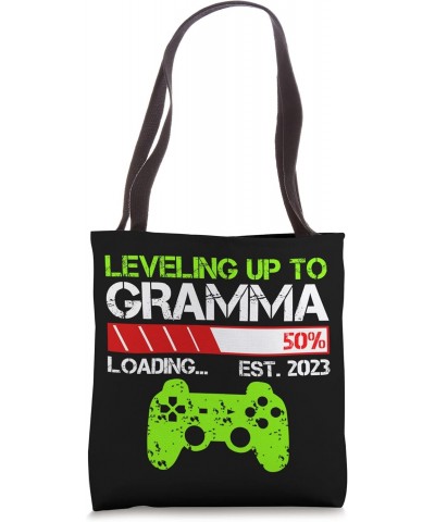 Leveling Up To Gramma Est 2023 Funny New Grandma Gamer Retro Tote Bag $15.00 Totes