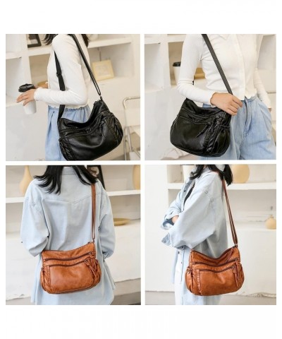 Women's Small Faux Leather Crossbody Bag Casual Shoulder Bag Solid Color Foldable Messenger bag Coin Purse Black $12.71 Shoul...