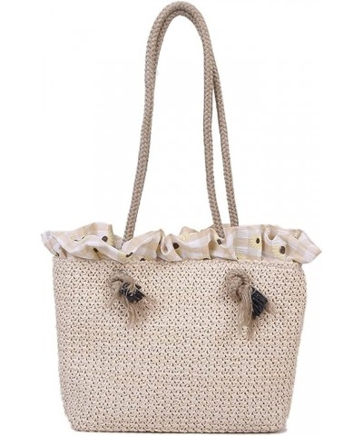 Summer Straw Shoulder Bag Women Weave Handmade Handbag Large Capacity Lady Totes Bag Casual Vacation Beach Bags A $15.42 Totes