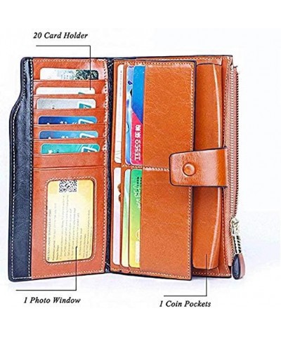 Women's RFID Blocking Large Capacity Wallet Card Holder Organizer Ladies Purse Earth Yellow $12.80 Wallets