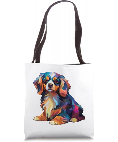 Colorful Geometric Cavalier King Charles Spaniel Tote Bag $10.08 Totes