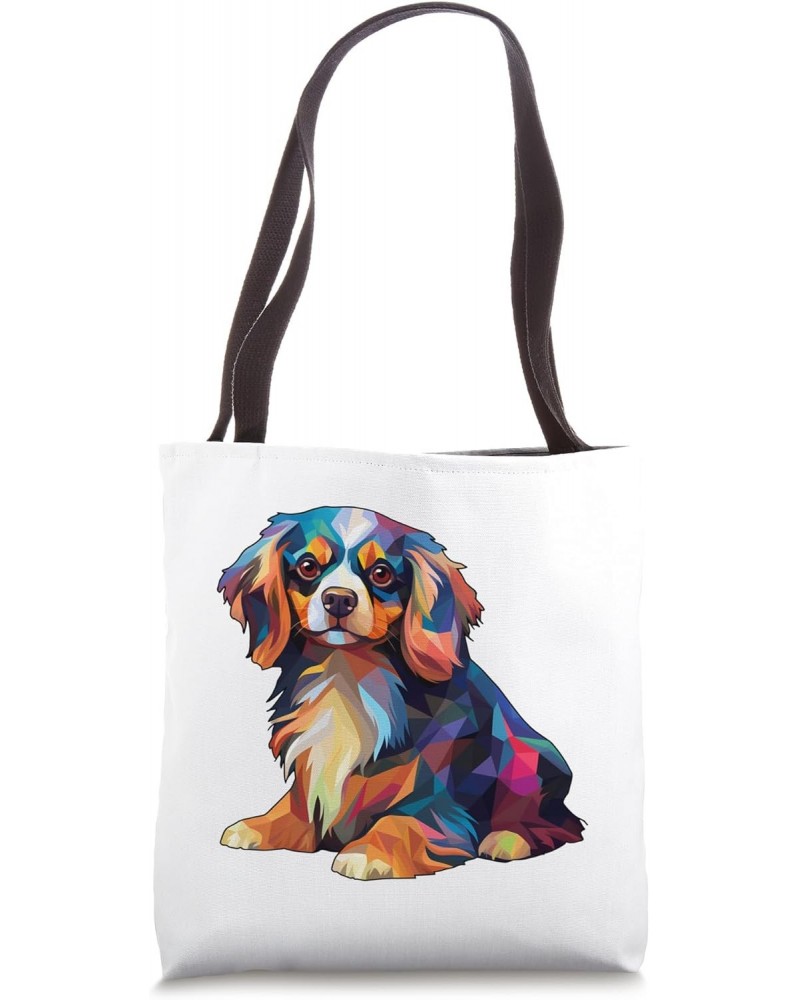 Colorful Geometric Cavalier King Charles Spaniel Tote Bag $10.08 Totes