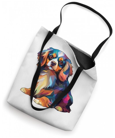 Colorful Geometric Cavalier King Charles Spaniel Tote Bag $10.08 Totes