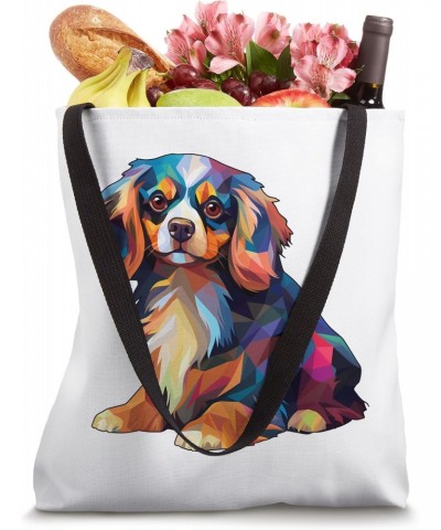 Colorful Geometric Cavalier King Charles Spaniel Tote Bag $10.08 Totes