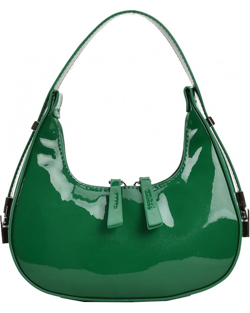 Women's Crescent Shoulder Bags, Retro Y2k Hobo Handbags with Zipper, Trendy Small Leather Shoulder Bag Purse for Woman Green ...