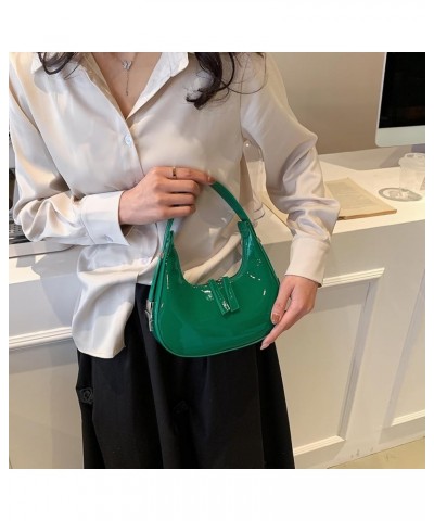 Women's Crescent Shoulder Bags, Retro Y2k Hobo Handbags with Zipper, Trendy Small Leather Shoulder Bag Purse for Woman Green ...