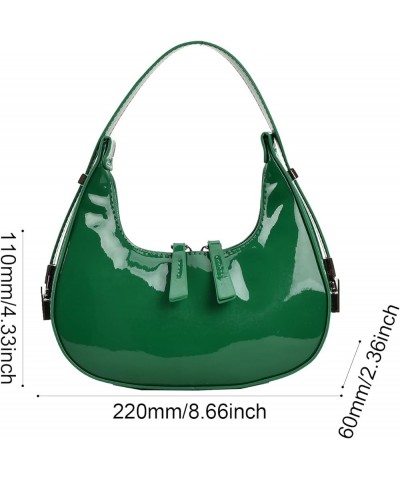 Women's Crescent Shoulder Bags, Retro Y2k Hobo Handbags with Zipper, Trendy Small Leather Shoulder Bag Purse for Woman Green ...