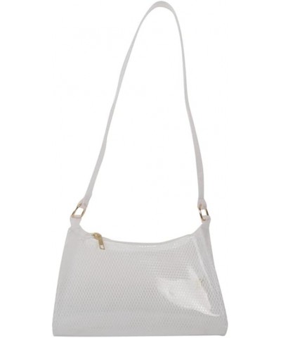 Women Fashion Shoulder Bag PVC See Through Shopping Bag Mesh Simple Lightweight Large Capacity for Birthday Gift White $6.09 ...