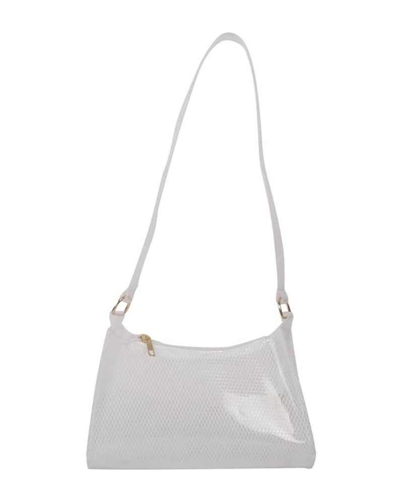 Women Fashion Shoulder Bag PVC See Through Shopping Bag Mesh Simple Lightweight Large Capacity for Birthday Gift White $6.09 ...