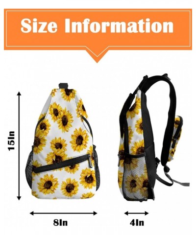 Crossbody Bags for Men Women Waterproof Sling Bag Shoulder Chest Bag Backpack Daypack for Hiking Travel Sports Running Sunflo...