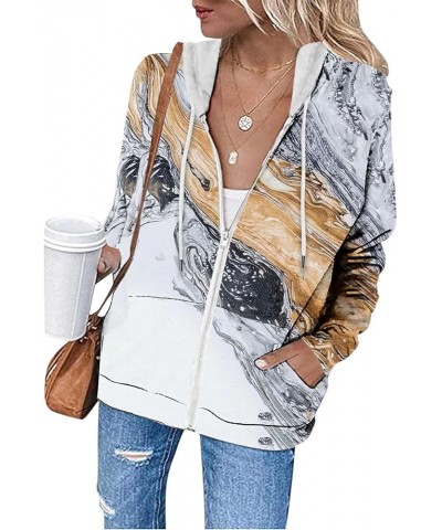 Womens Hoodies Zip Up Drawstring Sweatshirts Long Sleeve Oversized Y2k Clothes Casual Loose Jackets with Pockets 2-white $10....