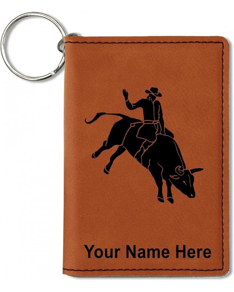 ID Holder Wallet, Bull Rider Cowboy, Personalized Engraving Included (Dark Brown) Dark Brown $13.72 Wallets