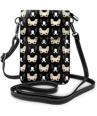 Boston Terrier and French Bulldog Friends Women Soft PU Leather Cellphone Purse Wallet Handbag Small Crossbody Shoulder Bag $...