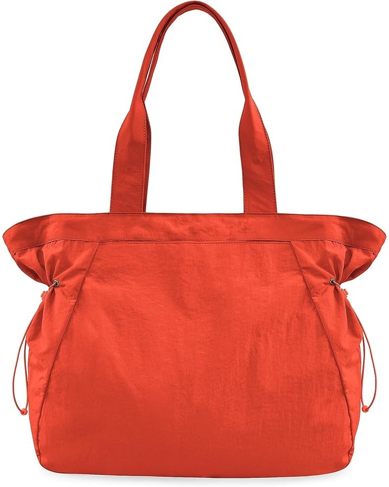 18L Side-Cinch Shopper Bags Lightweight Shoulder Bag Tote Handbag for Shopping Workout Beach Travel Spicy Orange $15.39 Totes