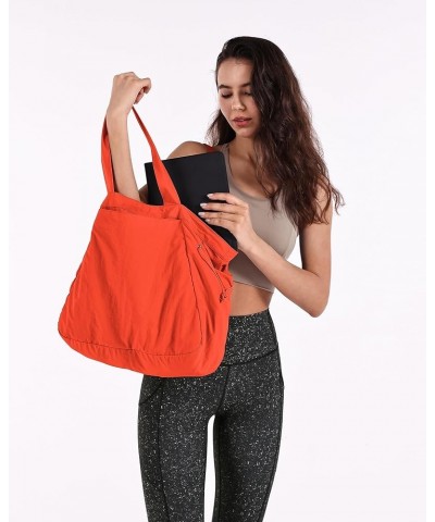 18L Side-Cinch Shopper Bags Lightweight Shoulder Bag Tote Handbag for Shopping Workout Beach Travel Spicy Orange $15.39 Totes