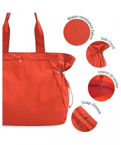 18L Side-Cinch Shopper Bags Lightweight Shoulder Bag Tote Handbag for Shopping Workout Beach Travel Spicy Orange $15.39 Totes