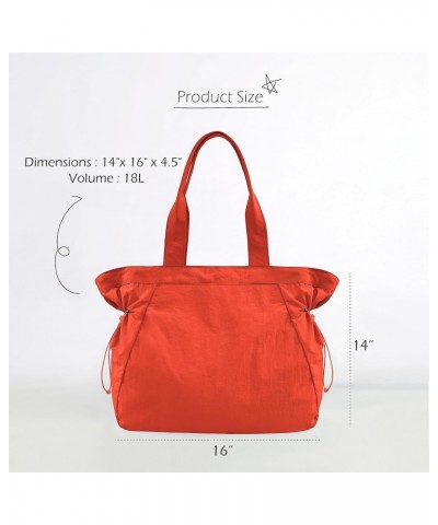 18L Side-Cinch Shopper Bags Lightweight Shoulder Bag Tote Handbag for Shopping Workout Beach Travel Spicy Orange $15.39 Totes