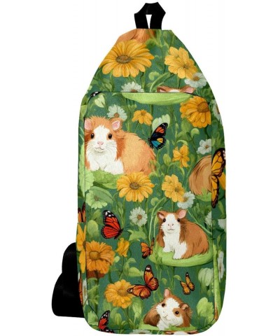 Crossbody Bags for Women,Crossbody Bag Men,Small Sling Bag,Floral Plant Guinea Pigs,Crossbody Purse $13.54 Crossbody Bags