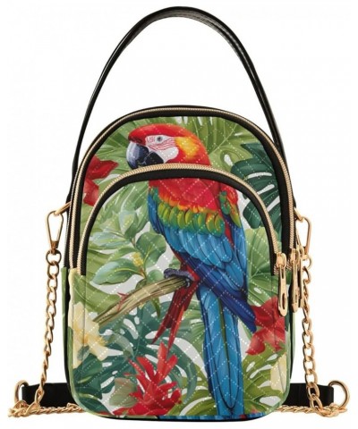 Tropical Green and Blue on Blue Women Crossbody Bags, Small Shoulder Bag, Stylish Crossbody Bags for Travel Macaws and Birds ...