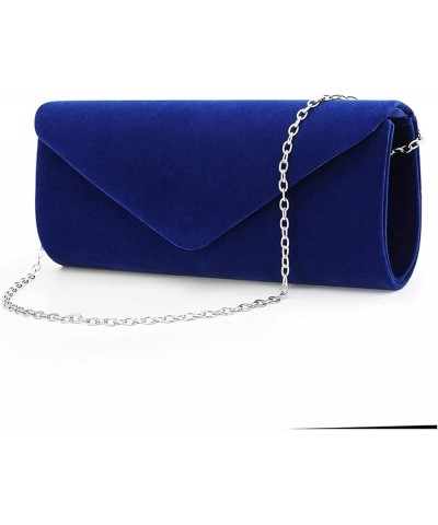 Ladies Girls Evening Clutch Bags, men Velvet Envelope Evening Bag Elegant Handbag Classic Clutch Purse Blue $45.06 Evening Bags