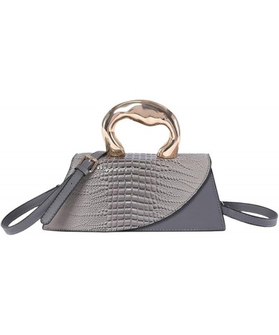 Women Vegan Leather Evening Handbag Crocodile Pattern Handle Clutch Purse Cross Body Envelope Bag C-grey $15.65 Evening Bags