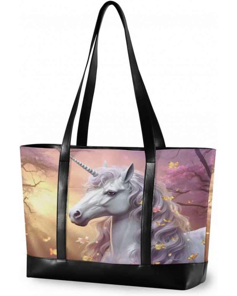 Unicorn Colorful Tote Bag for Women Big Capacity Shoulder Bag Crossbody Bag Large Purse Handbag for Summer Beach Travel Work ...