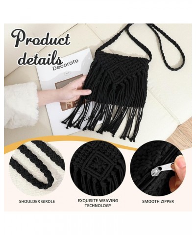 Straw Handbags Purses Crossbody Pocketbook Bag Casual Woven Beach Bags Summer Hobo Hippie Chic Tote Bags with Chain Black Tas...