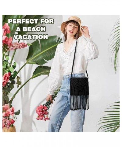 Straw Handbags Purses Crossbody Pocketbook Bag Casual Woven Beach Bags Summer Hobo Hippie Chic Tote Bags with Chain Black Tas...