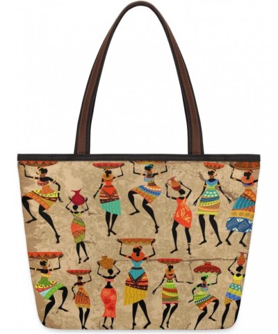 Women Tote Bag Large Handbag Vintage Tribal African Woman Shoulder Bag Zippered Satchel Purse Work Travel Beach Bag $12.14 Sa...