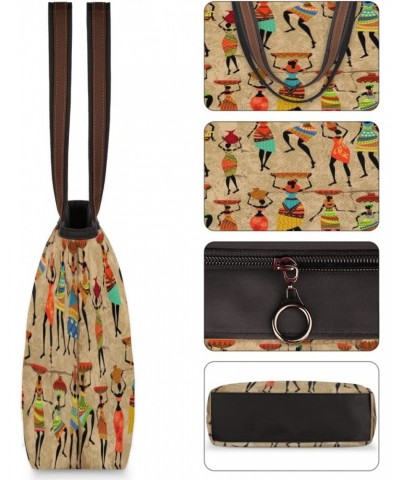 Women Tote Bag Large Handbag Vintage Tribal African Woman Shoulder Bag Zippered Satchel Purse Work Travel Beach Bag $12.14 Sa...