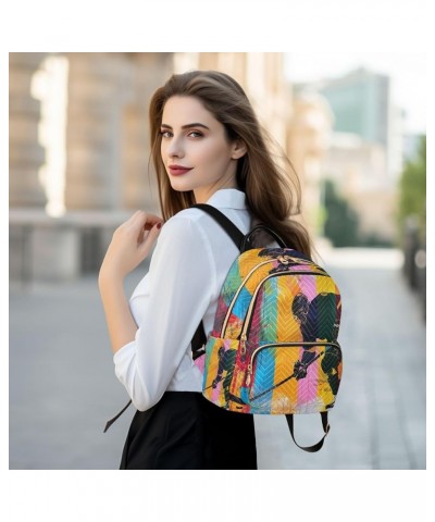 Ice Hockey Player Rainbow Women Backpack Purse Ladies Fashion Shoulder Bag Daypack Travel Bag 10L Small $17.84 Backpacks