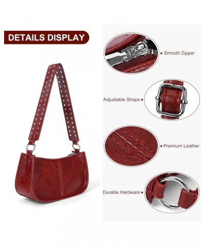 Small Shoulder Bag Y2K Purse for Women Trendy Crossbody Handbag Clutch Purse Classic Retro Satchel Bag Red $16.49 Satchels