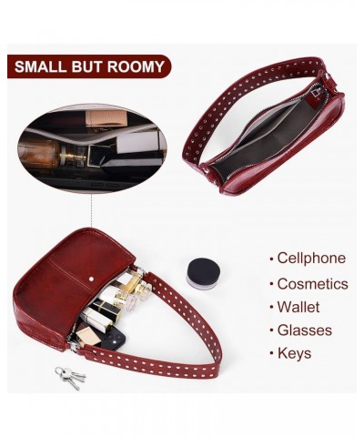 Small Shoulder Bag Y2K Purse for Women Trendy Crossbody Handbag Clutch Purse Classic Retro Satchel Bag Red $16.49 Satchels