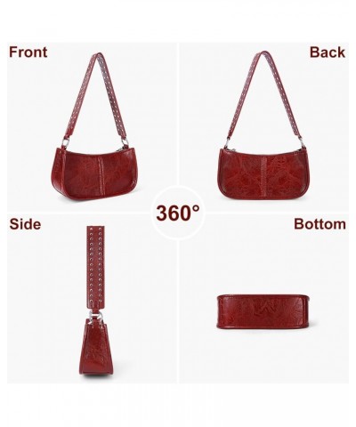 Small Shoulder Bag Y2K Purse for Women Trendy Crossbody Handbag Clutch Purse Classic Retro Satchel Bag Red $16.49 Satchels