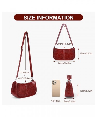 Small Shoulder Bag Y2K Purse for Women Trendy Crossbody Handbag Clutch Purse Classic Retro Satchel Bag Red $16.49 Satchels