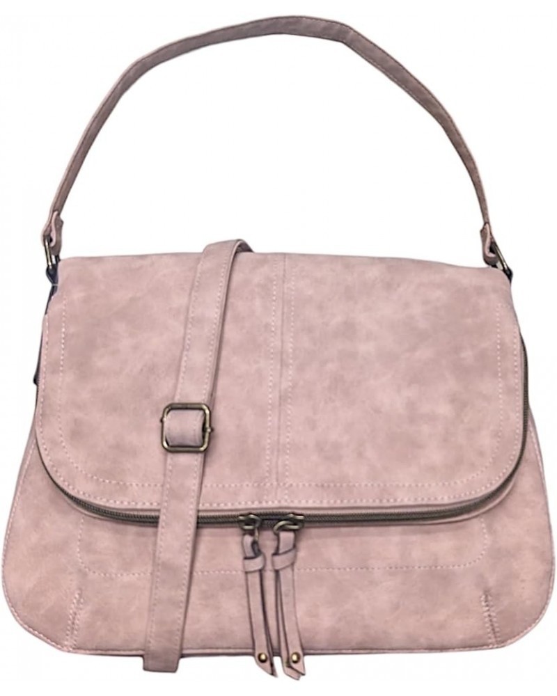 Women's Addison Crossbody Medium Purse with Zipper Flap, with adjustable strap, Saddle Bag for Women Mauve Suede $15.07 Shoul...