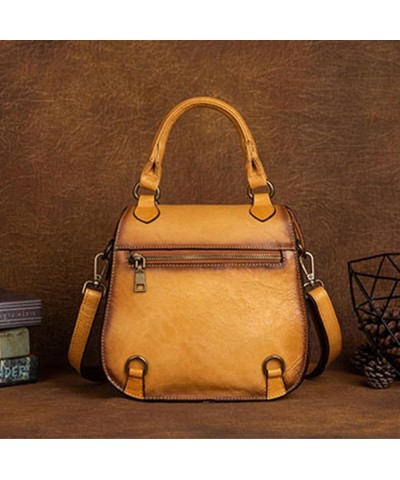 Genuine Leather Crossbody Handbags Backpack Purse For Women Top Handmade Vintage Handle Bags Hobo Bag Multifunction (yellow) ...