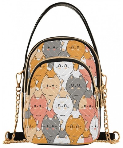 Cute Funny Cats Crossbody Bags for Women Quilted Chain Crossbody Purses Trendy Kitten Cross Body Phone Purse Handbag $11.44 C...