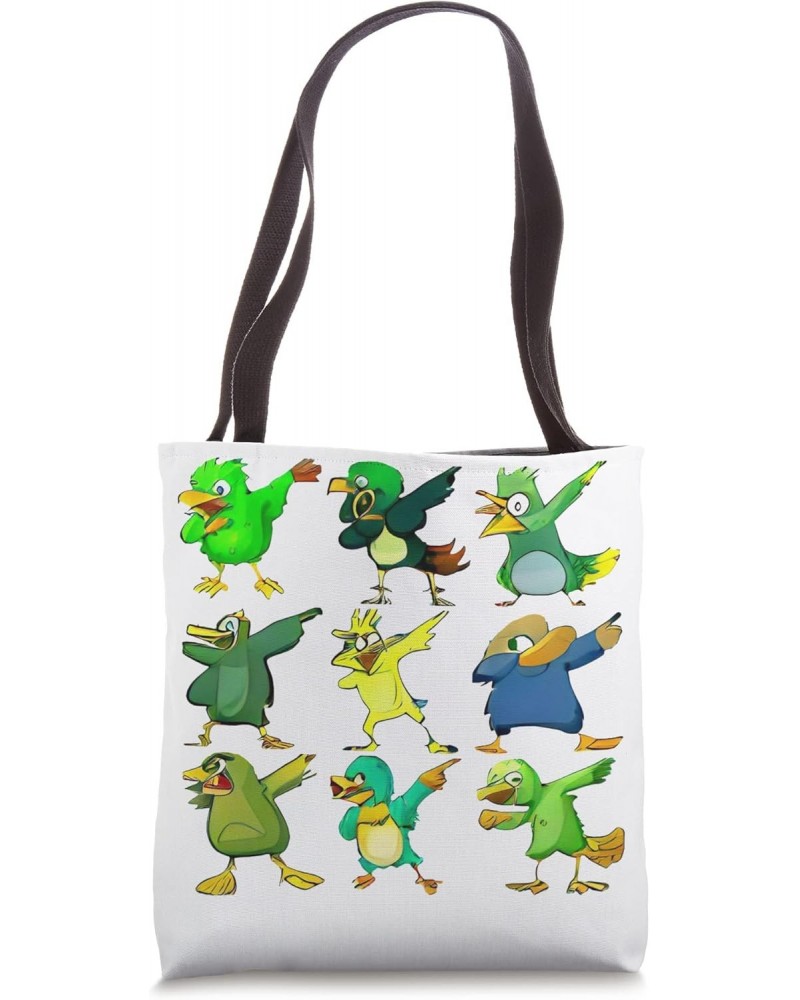 Dabbing Cartoon Birds (AI Generated Art) Funny Meme Humor Tote Bag $13.55 Totes