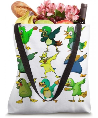 Dabbing Cartoon Birds (AI Generated Art) Funny Meme Humor Tote Bag $13.55 Totes