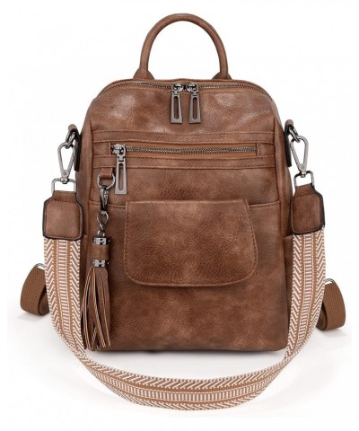 Women Travel Backpack Purse 3 ways PU Leather Ladies Rucksack Shoulder Bag Small 1256 Brown $22.79 Backpacks