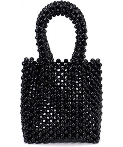 Pearls Bag for Women Top Handle Womens Handbag Beaded Crystal Pearl Totes Purse Black Without Inner $21.59 Totes