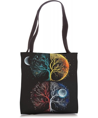 Phases Moon Tree Life Chakra Spiritual Healing Tote Bag $9.69 Totes