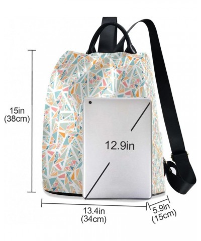 Geometric Background Women Backpack Purse Anti-theft Casual Shoulder Bag Fashion Ladies Bags $22.67 Backpacks